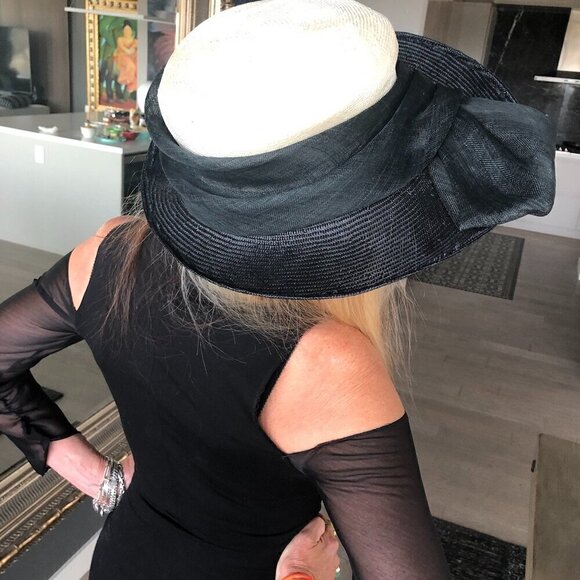 CACHE LBD Cold shoulder collar wrap Midi Dress zipper & gathers Stretch body S - Picture 12 of 15